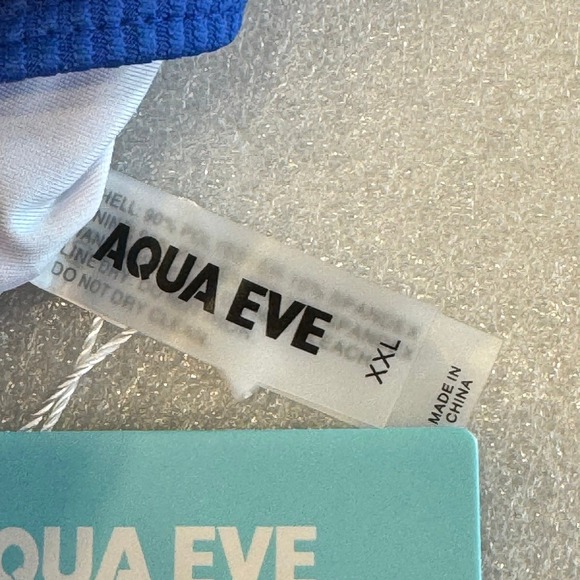 Aqua Eve Royal Blue Ribbed Underwire Bikini Top XXL Adjustable Straps New - Picture 6 of 7